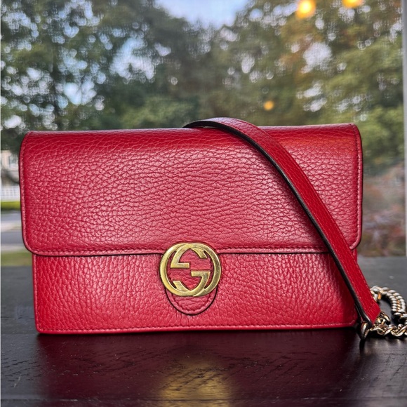 Gucci Interlocking G Wallet On Chain Crossbody Bag - Picture 1 of 5